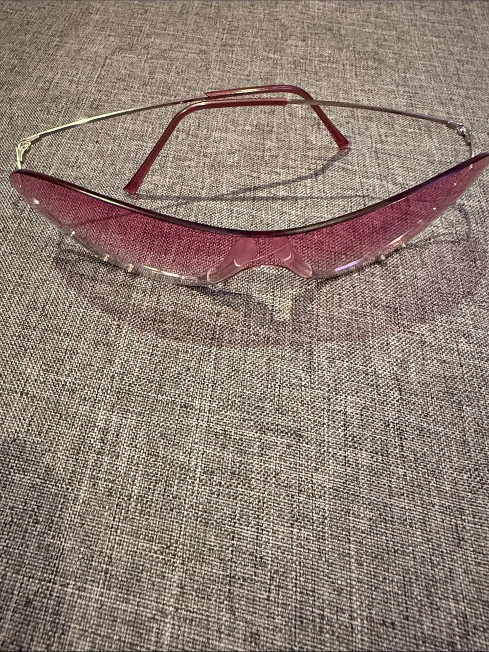 Vintage Rare Moschino Pink Shield Sunglasses with Black Case; Delicate
